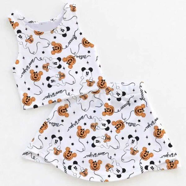 Disney Mickey Mouse Halloween Ghost Pumpkin Matching Mom and Me Dress Set, Family Halloween Theme Park Vacation Outfit