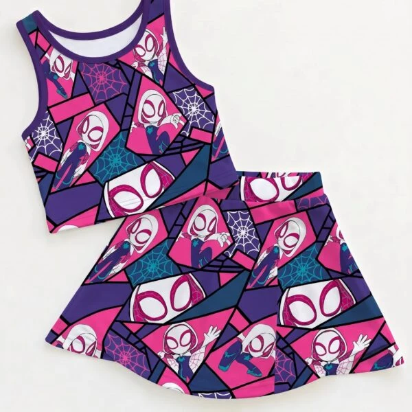 Marvel Spider Gwen Dress Set, Superhero Vacation Outfit