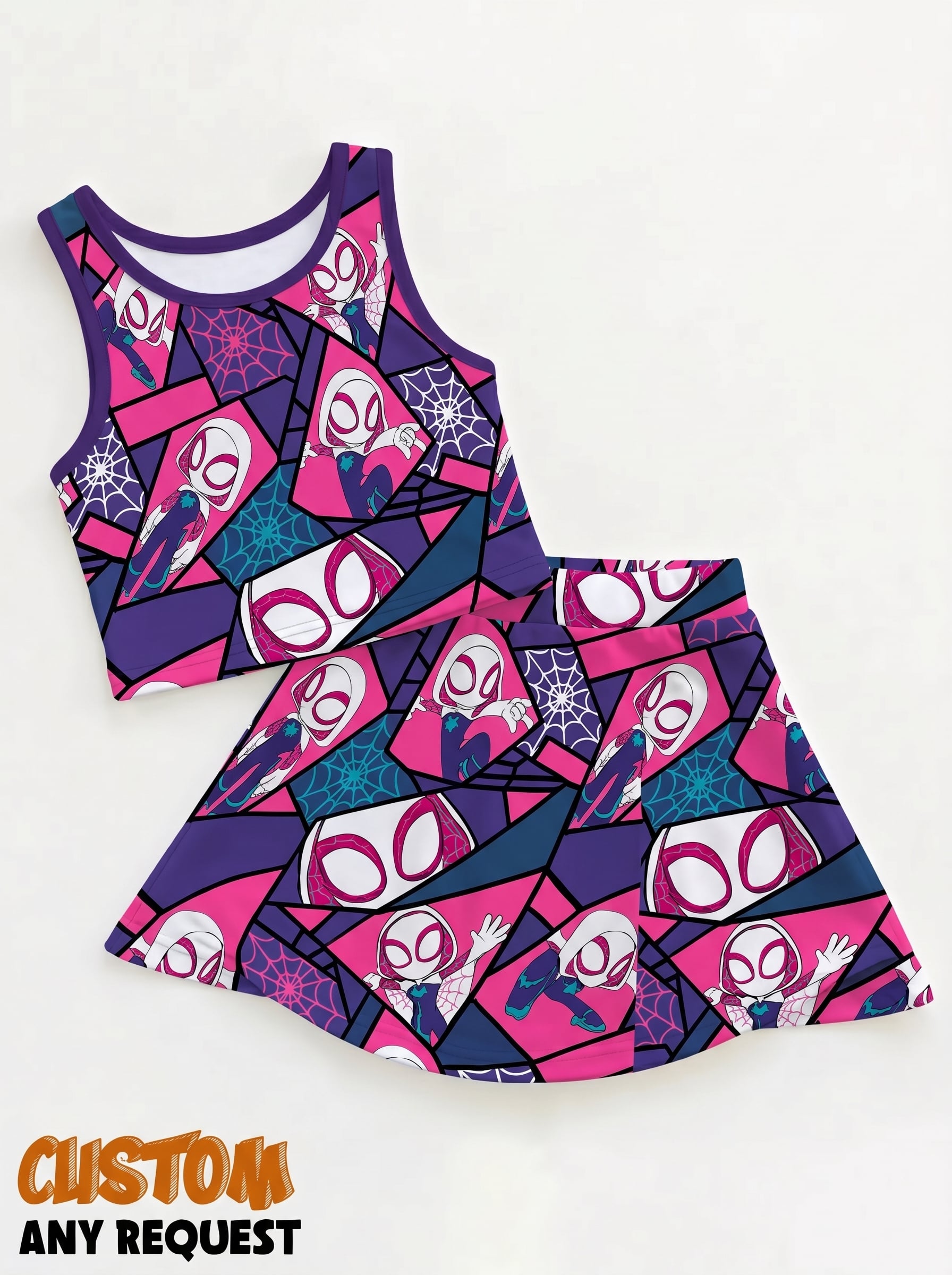 Marvel Spider Gwen Dress Set, Superhero Vacation Outfit