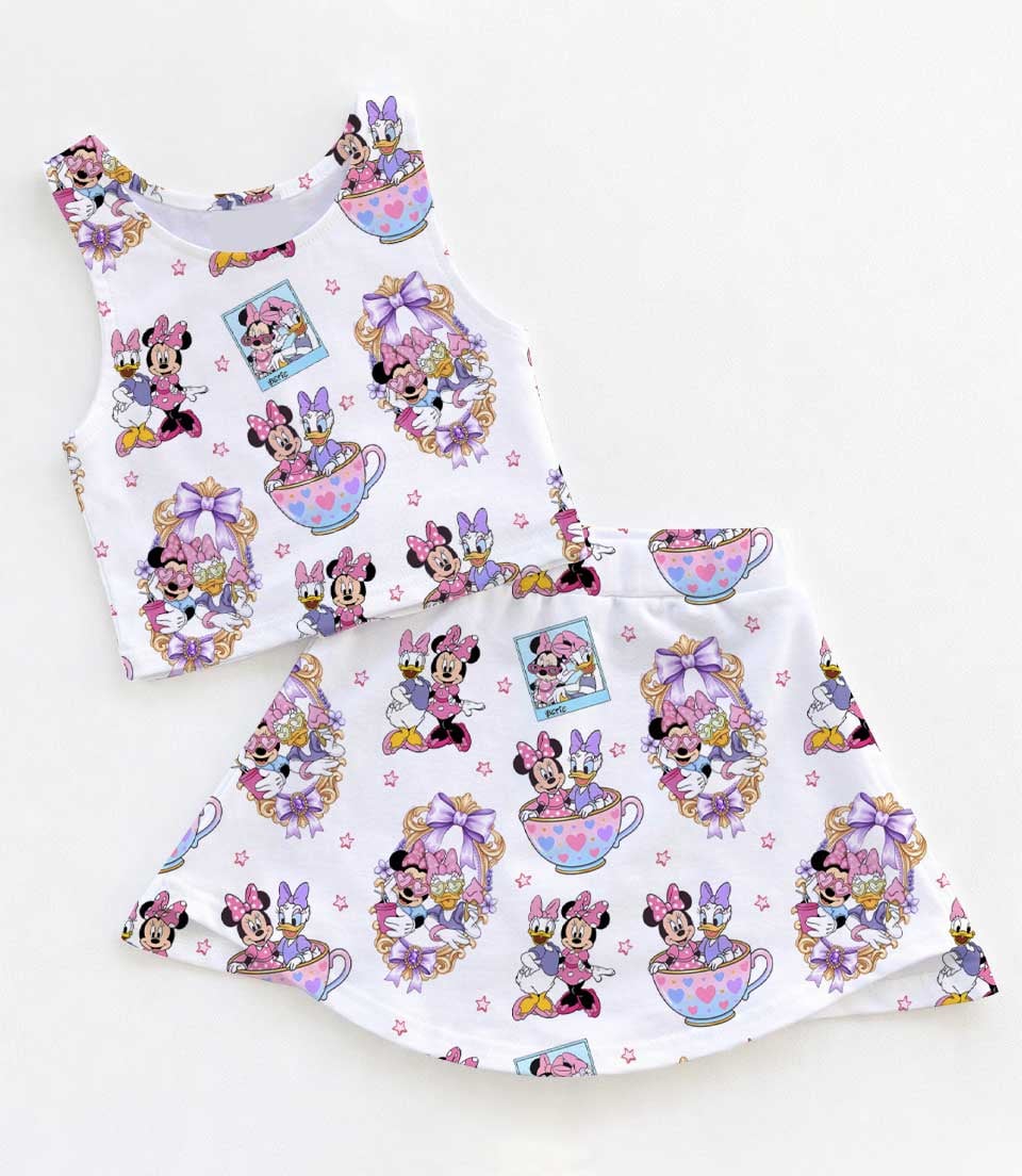 Disney Minnie Mouse & Daisy Duck Tea Party Matching Mom and Me Dress Set, Family Vacation Theme Park Outfit