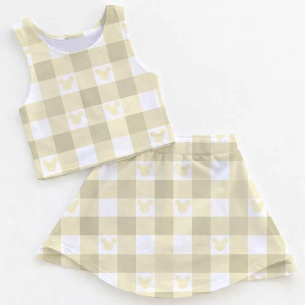 Disney Mickey Mouse Icon Gingham Matching Mom and Me Dress Set, Family Vacation Theme Park Outfit