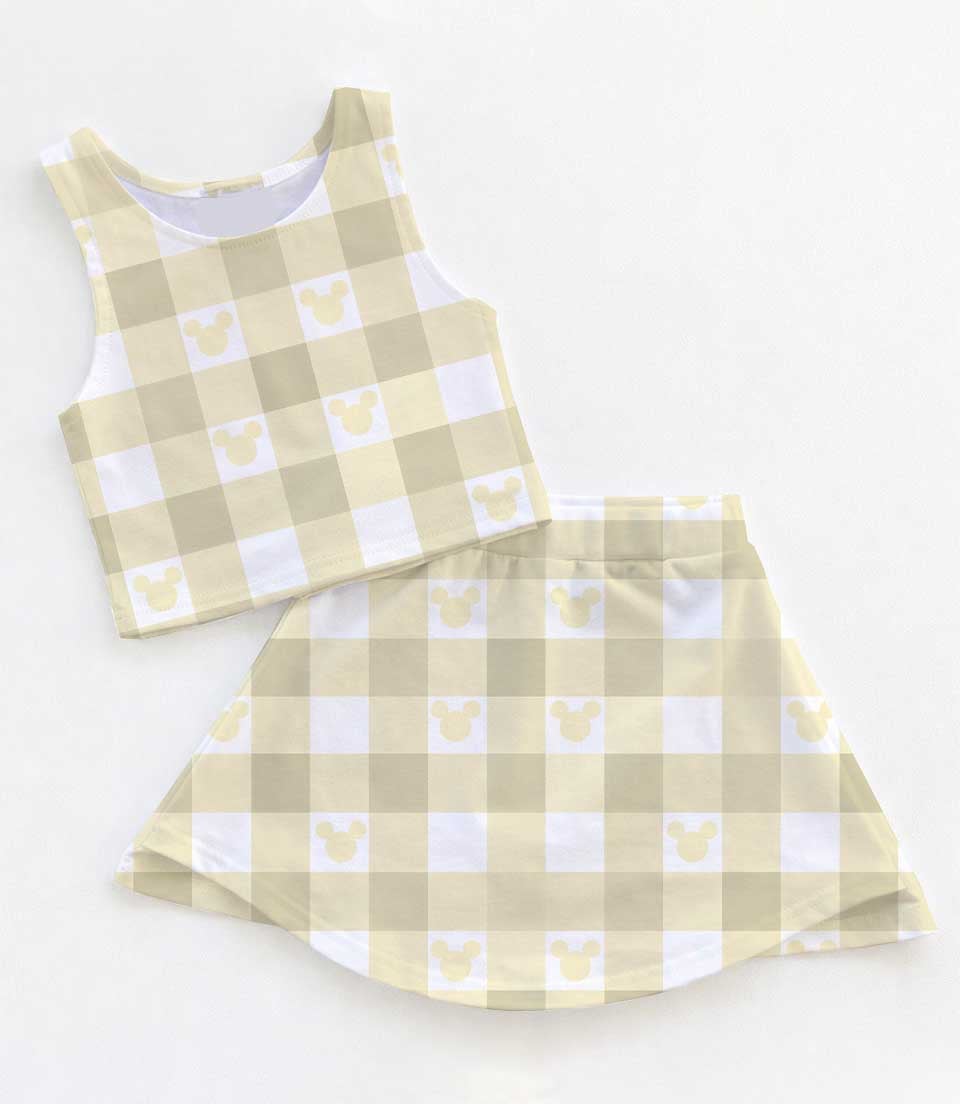 Disney Mickey Mouse Icon Gingham Matching Mom and Me Dress Set, Family Vacation Theme Park Outfit