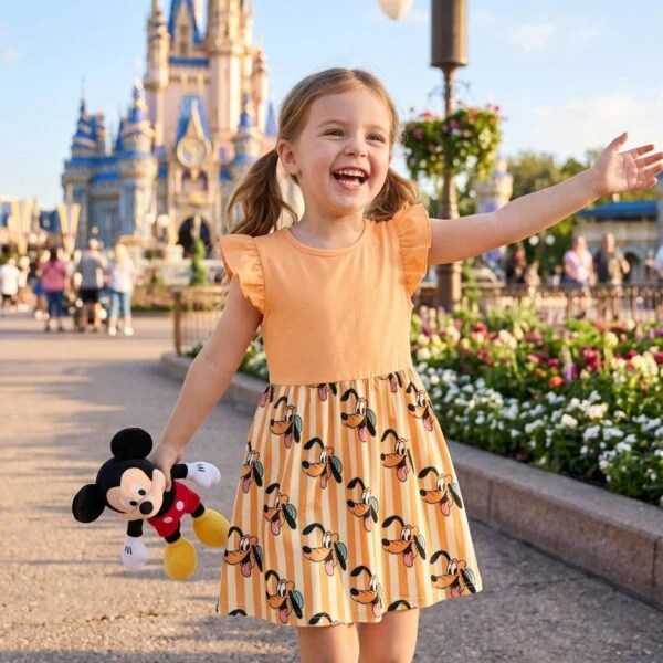 Disney Goofy Checkered Pattern Skater Dress, Disneyland Goofy Activewear Skater Dress Outfit