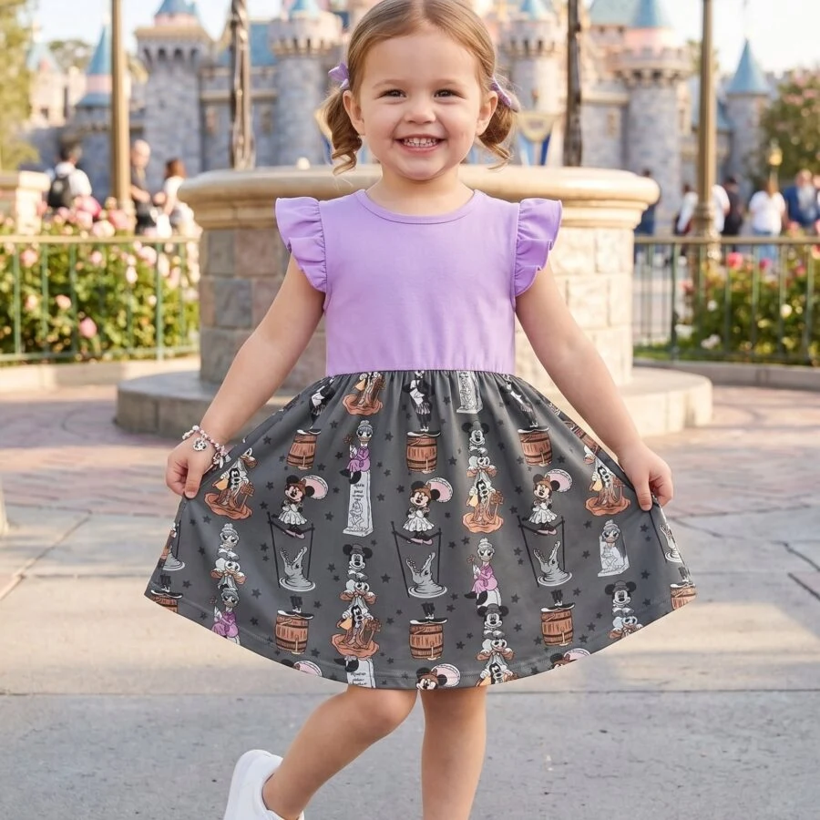 Haunted Mansion Twirl Dress, Disney Parks Outfit for Girls, Disney Halloween Dress