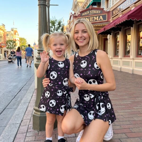 Nightmare Before Christmas Jack Sally Tennis Dress Skirt Disneyland Halloween Outfit, Magic Kingdom Dress Set