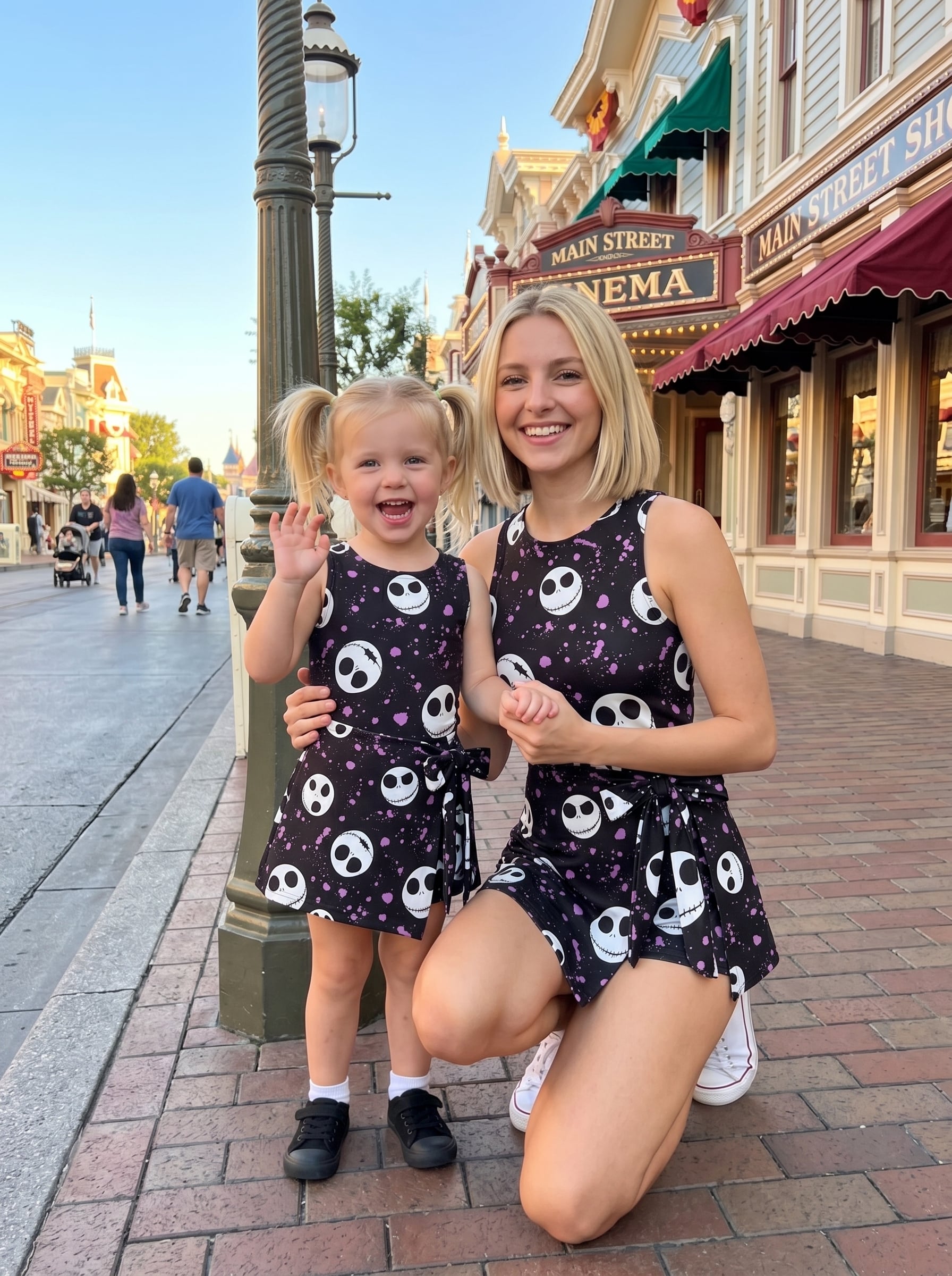 Nightmare Before Christmas Jack Sally Tennis Dress Skirt Disneyland Halloween Outfit, Magic Kingdom Dress Set