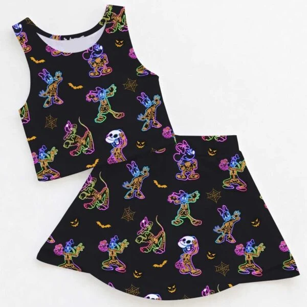 Disney Neon Halloween Characters Matching Mom and Me Dress Set, Spooky Theme Park Family Vacation Outfit