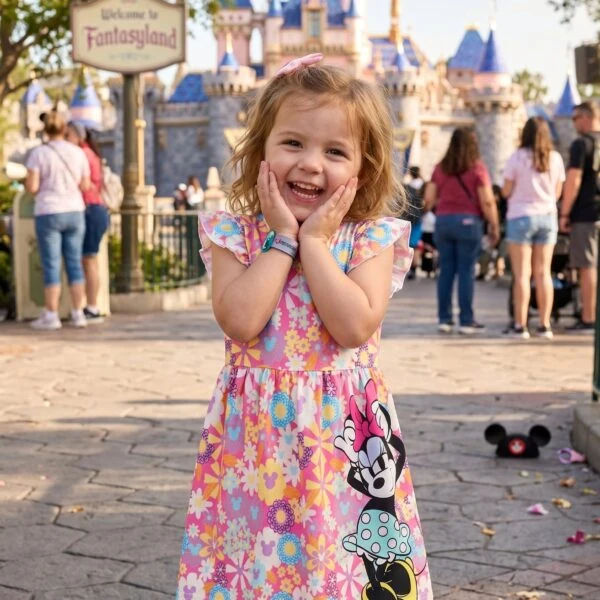 Minnie Mouse Floral Twirl Dress, Disney Parks Outfit for Girls, Minnie Mouse Dress