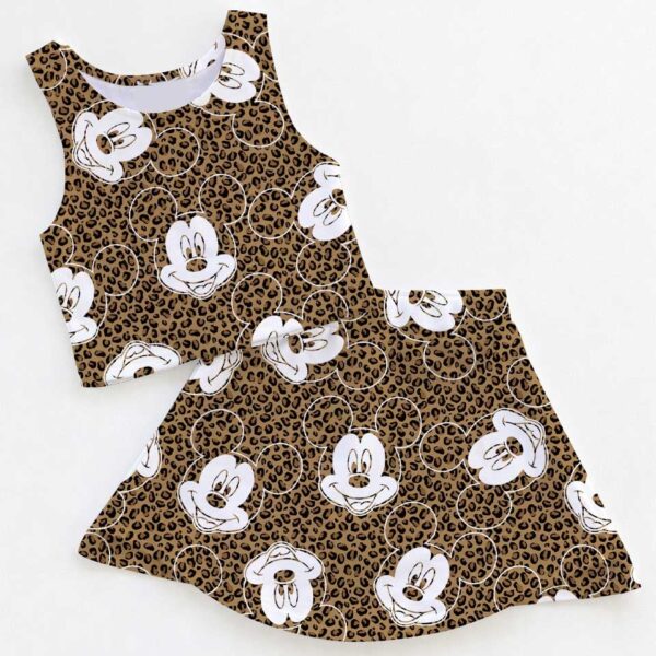 Disney Mickey Mouse Leopard Print Matching Mom and Me Dress Set, Animal Print Theme Park Vacation Outfit