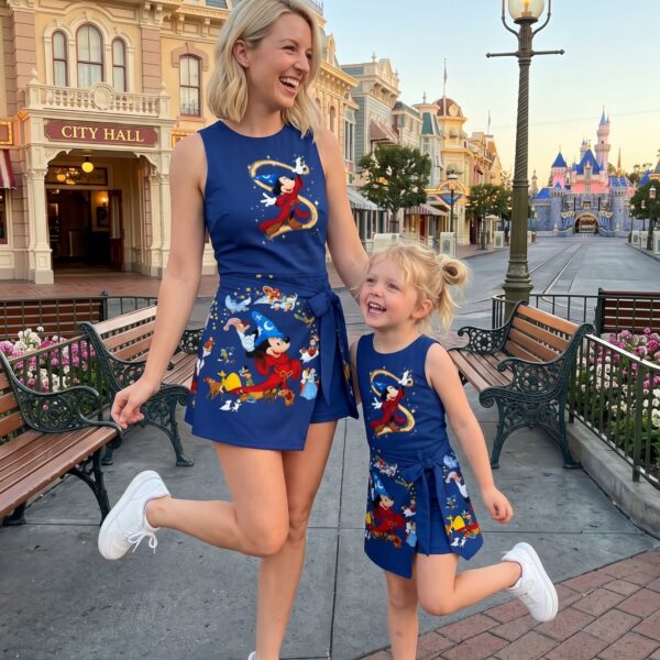 Sorcerer Mickey Tennis Dress Skirt, Disney Park Vacation Outfit, Fantasia Mickey Skort Dress