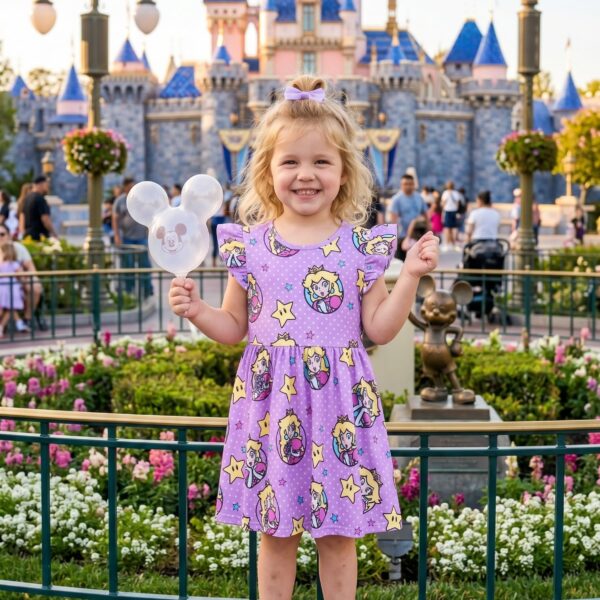 Princess Peach Twirl Dress, Super Mario Outfit for Girls, Princess Peach Dress