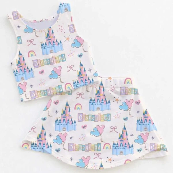Disneyland Pastel Castle Matching Mom and Me Dress Set, Magical Theme Park Family Vacation Outfit