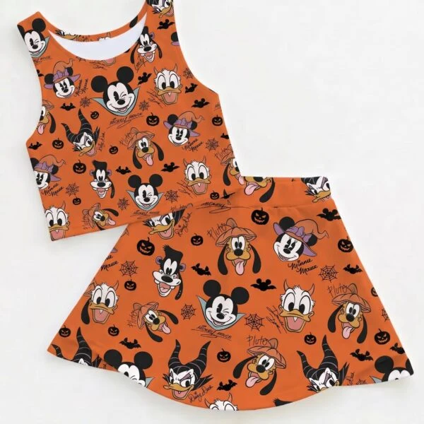 Halloween Mickey & Friends Set Dress, Mickey Minnie Matching Halloween Party Dress Disney Outfit Set