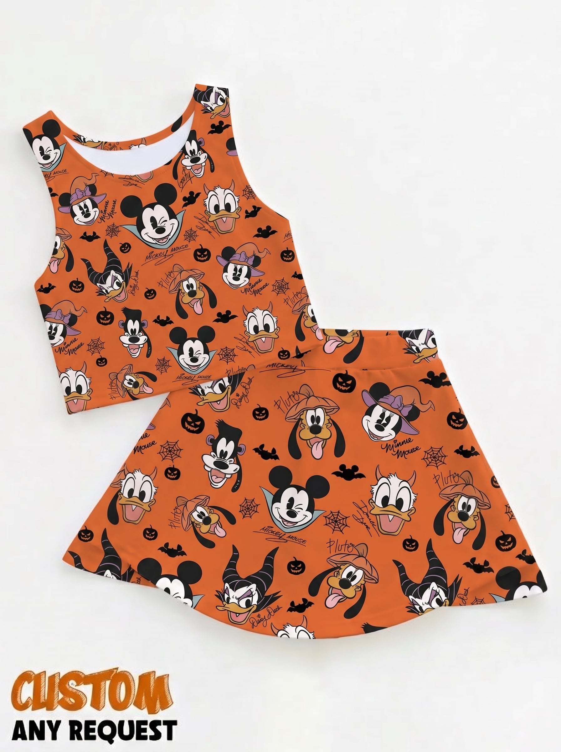 Halloween Mickey & Friends Set Dress, Mickey Minnie Matching Halloween Party Dress Disney Outfit Set