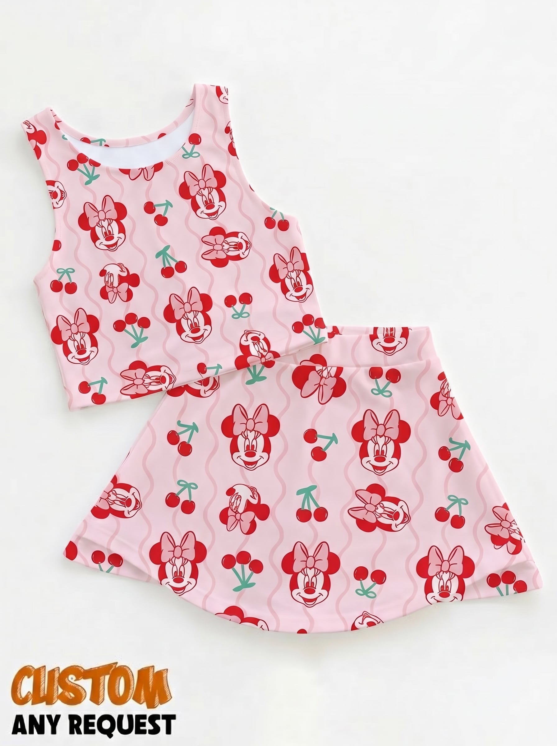 Cherry Minnie Matching Dress Set, Mom And Me Outfit, Disney Park Vacation Clothes