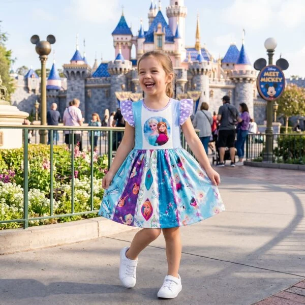 Frozen Twirl Dress, Disney Parks Outfit for Girls, Princess Elsa Anna Dress