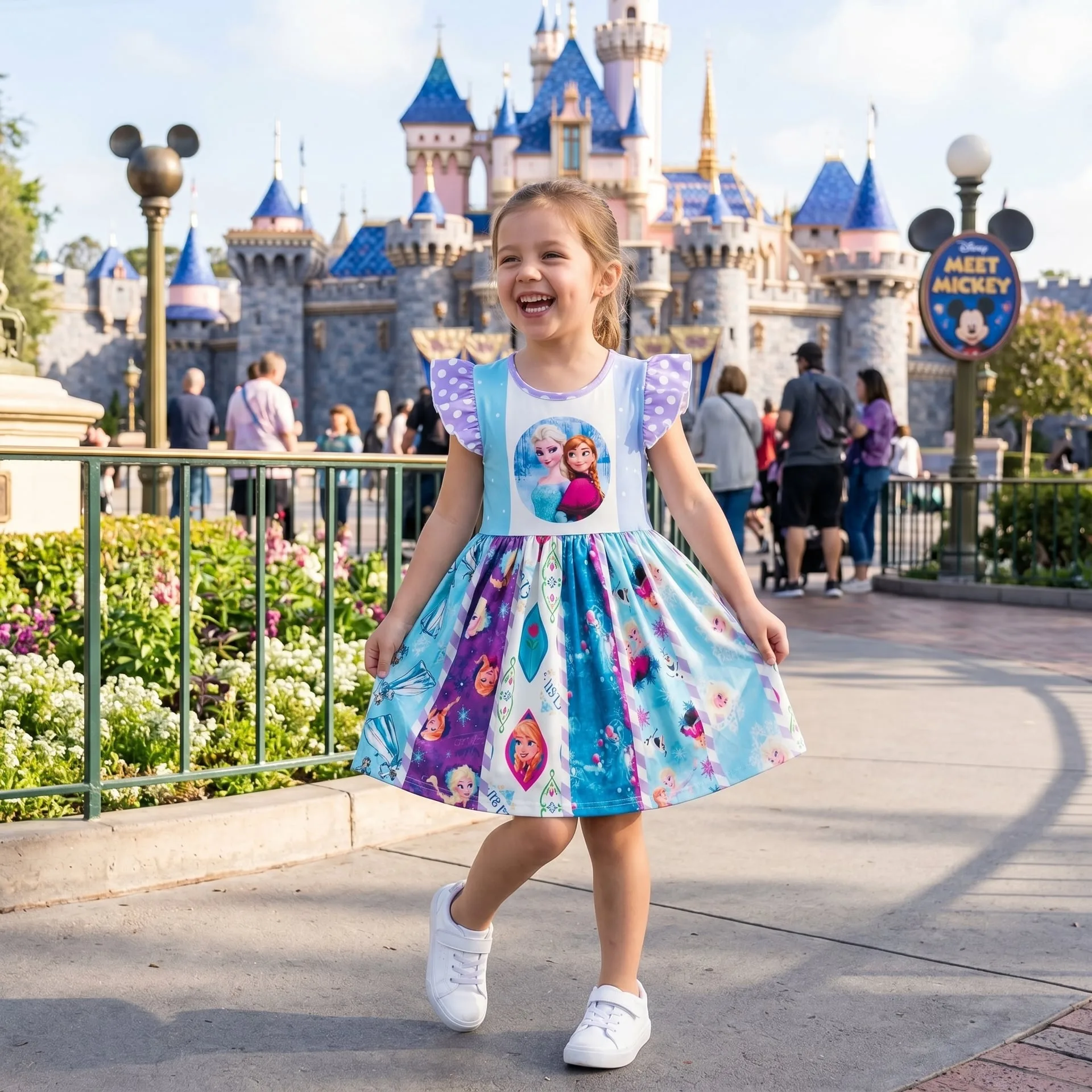 Frozen Twirl Dress, Disney Parks Outfit for Girls, Princess Elsa Anna Dress