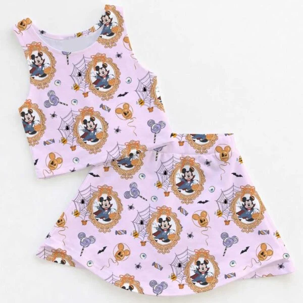 Disney Mickey Mouse Halloween Pumpkin Dress Set, Pink Vintage Mickey Mouse Family Matching Dress Set, Mom and Me Fall Vacation Outfit Costume