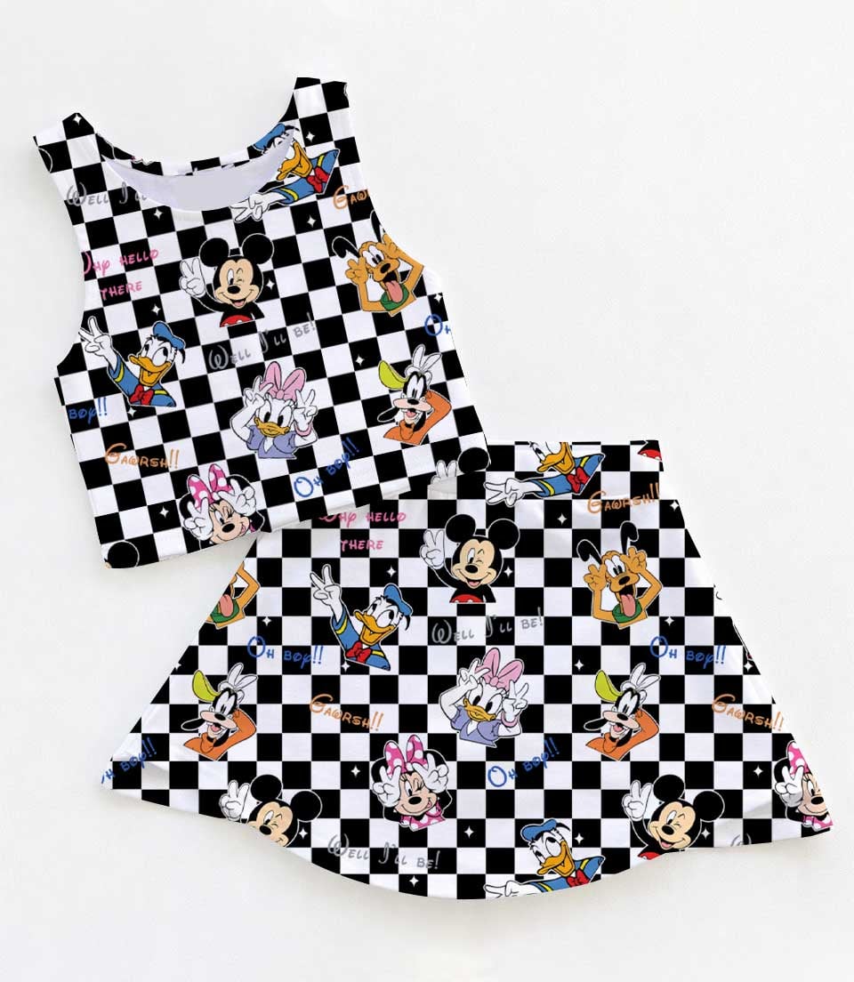 Mickey & Friends Mom and Me Matching Dress Set, Checkerboard Disney Family Outfit