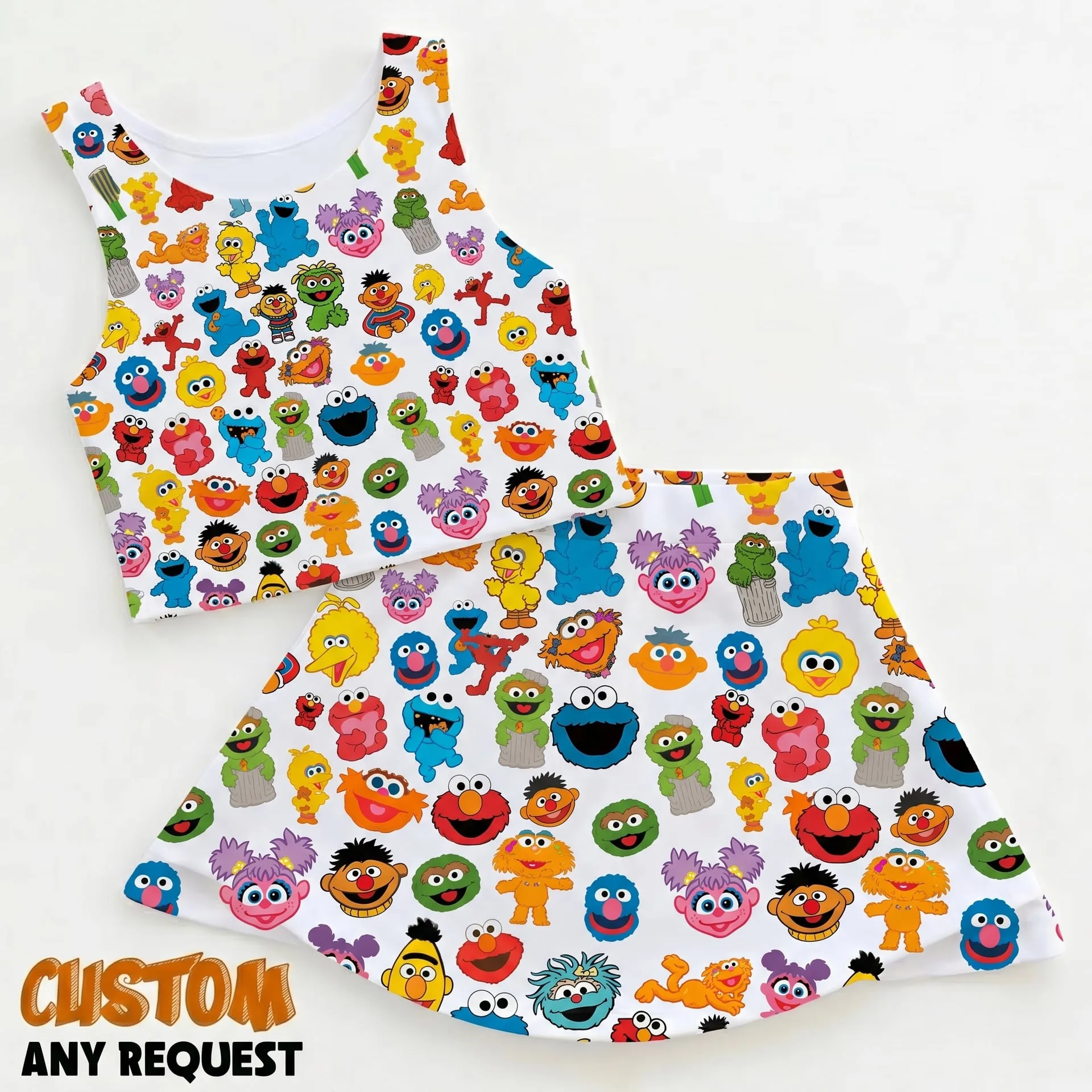 Sesame Street Family Matching Set Dress, Elmo Cookie Monster Vacation Outfit