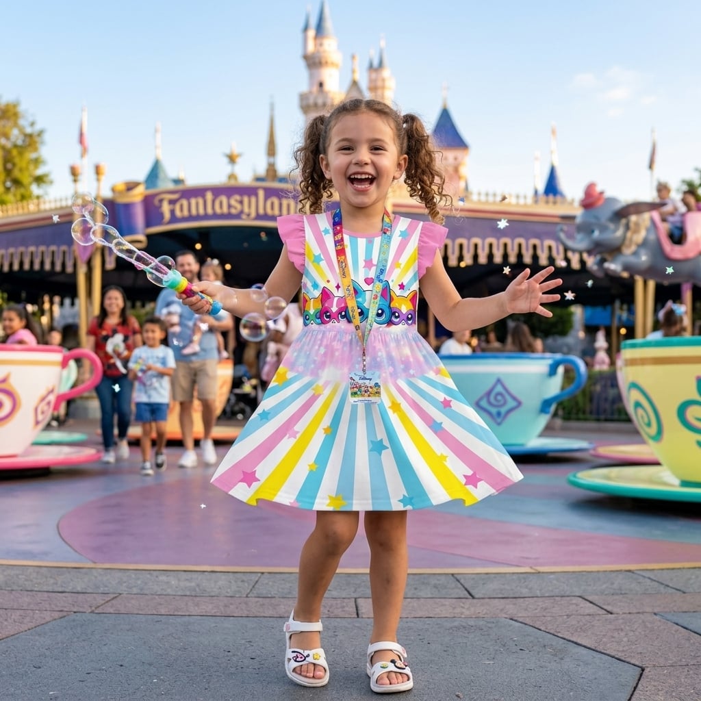 Superkitties Ruffle Dress, Ginny Bitsy Sparks Buddy Disney Kids Birthday Outfit Disneyland Vacation Party Dress