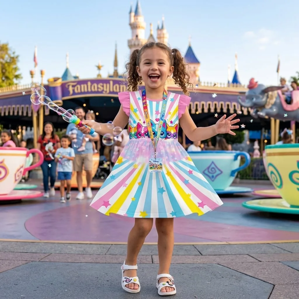 Superkitties Ruffle Dress, Ginny Bitsy Sparks Buddy Disney Kids Birthday Outfit Disneyland Vacation Party Dress