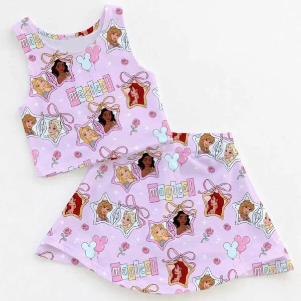 Disney Princess Magical Mom and Me Matching Dress Set, Pink Fairytale Birthday Family Outfit