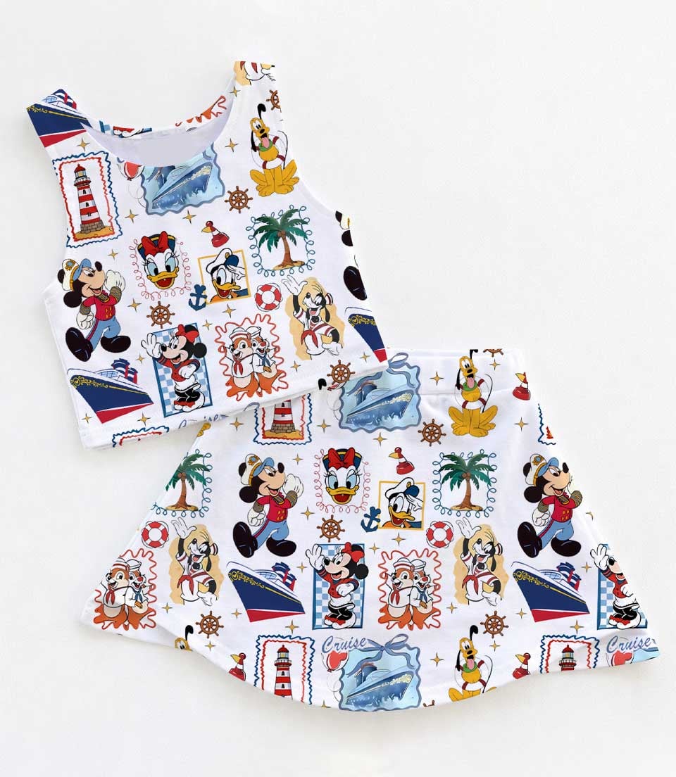 Disney Cruise Family Matching Dress Set, Mickey Mouse Nautical Mom and Me Dress Set, Vacation Outfit