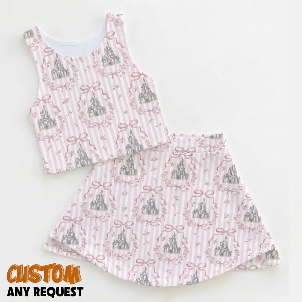 Princess Castle Dress Set, Disney Park Vacation Outfit, Coquette Bow Family Matching Clothes