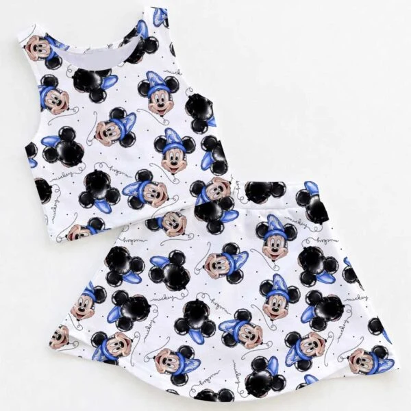 Disney Fantasia Mickey Mouse Family Matching Dress Set, Sorcerer Mickey Magic Hat Two Piece Dress Set, Halloween Cute Mom and Me Outfit Costume