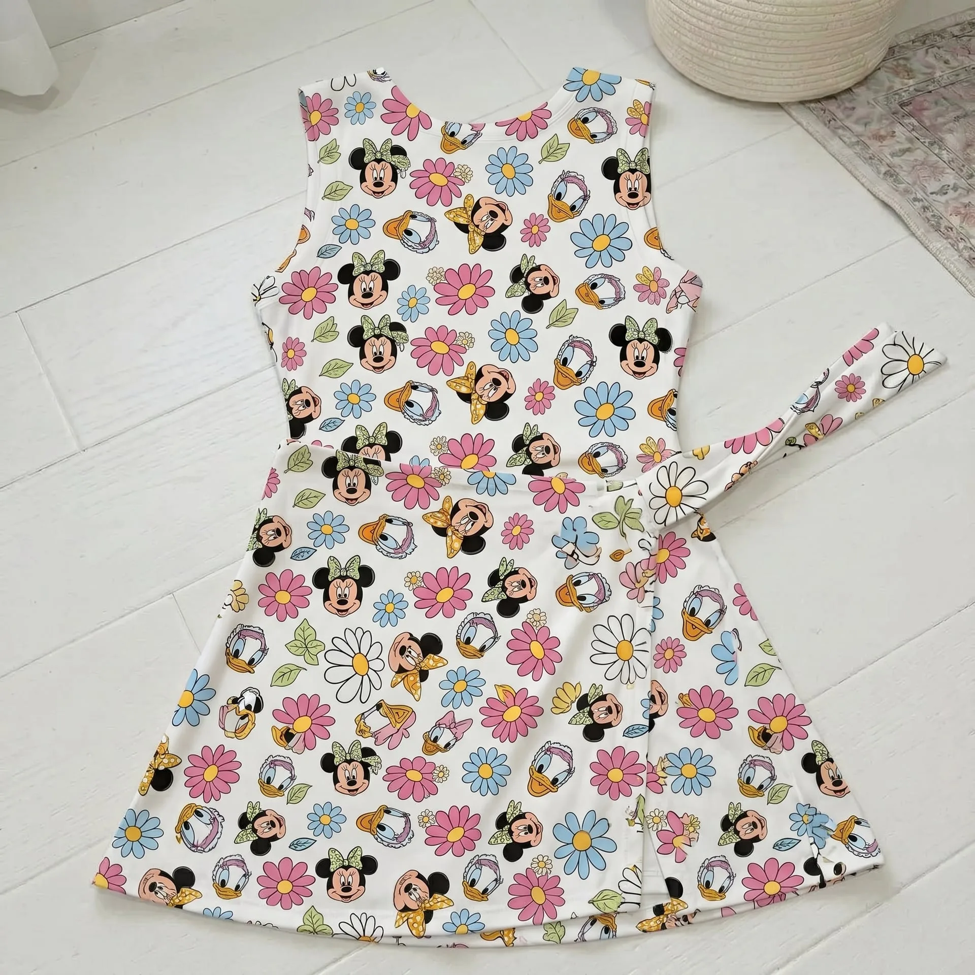 Mickey & Friends Floral Tennis Dress Skirt, Disney Park Vacation Outfit, Disney Skort Dress