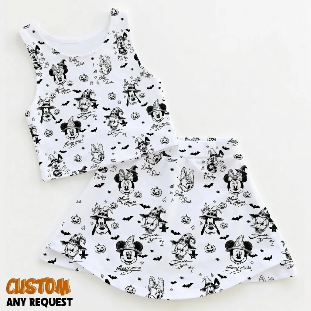 Halloween Mickey & Friends Matching Dress Set, Mom And Me Outfit, Disney Park Vacation Clothes