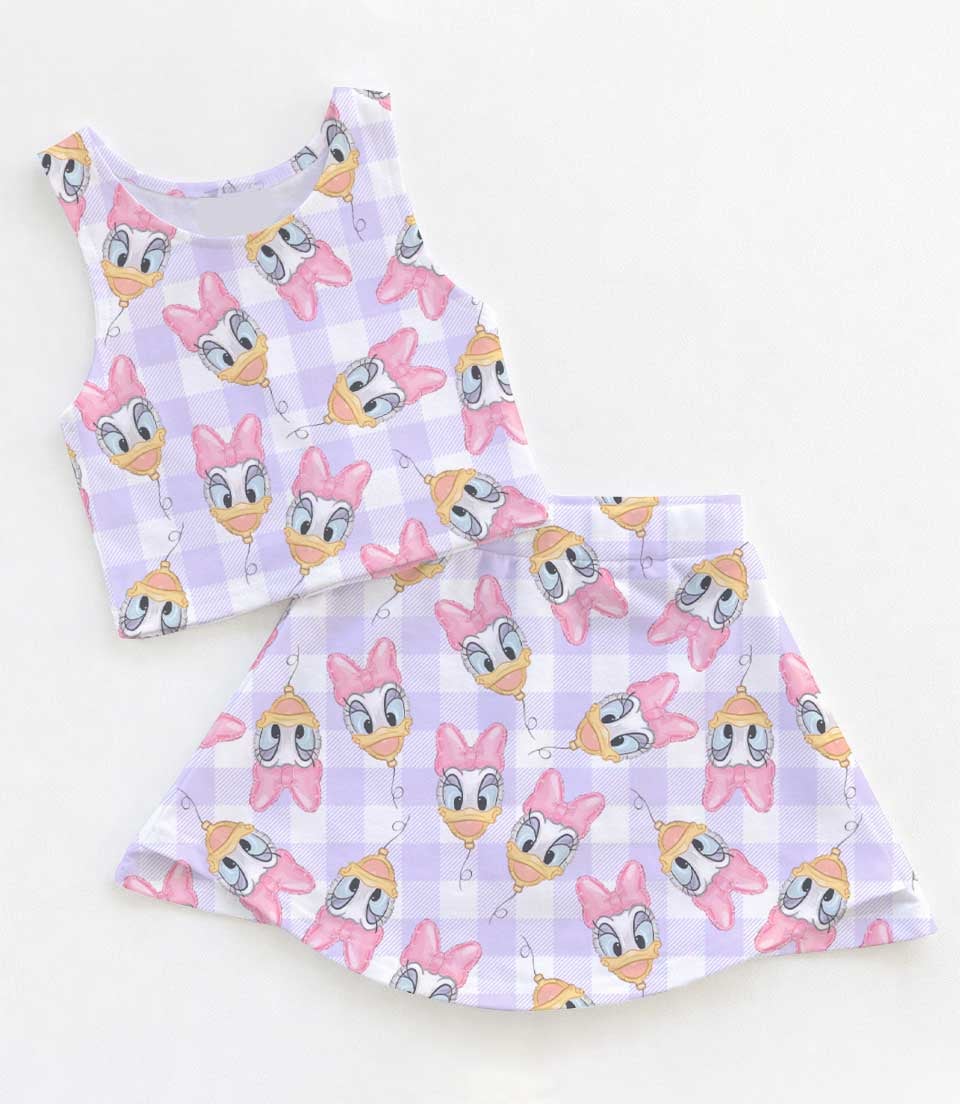 Disney Daisy Duck Gingham Check Dress Set, Pink Daisy Duck Family Matching Dress Set, Mom and Me Summer Outfit Costume