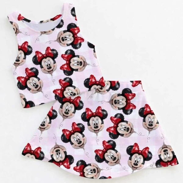 Disney Minnie Mouse Gingham Pink Dress Set, Minnie Mouse Family Matching Dress Set, Mom and Me Outfit Vacation Costume