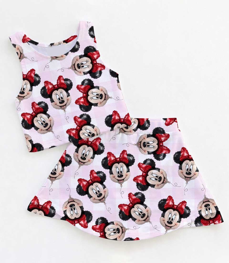 Disney Minnie Mouse Gingham Pink Dress Set, Minnie Mouse Family Matching Dress Set, Mom and Me Outfit Vacation Costume