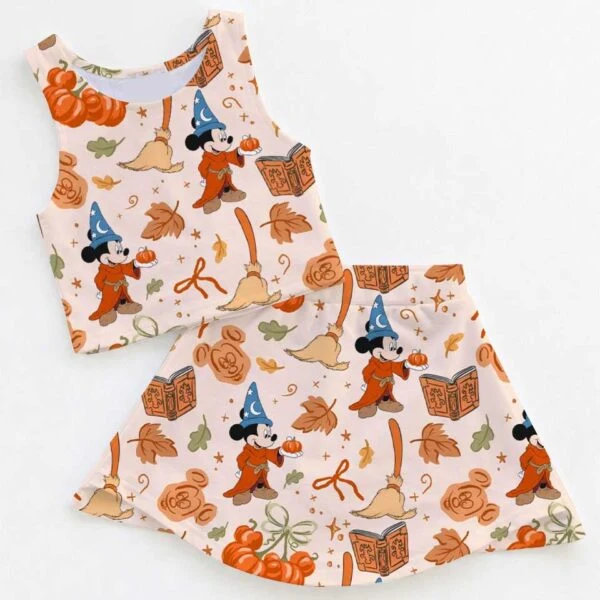 Disney Mickey Mouse Halloween Pumpkin Dress Set, Mickey Mouse Fall Gingham Family Matching Dress Set, Mom and Me Autumn Vacation Outfit Costume
