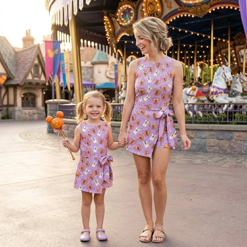 Halloween Mickey Pumpkin and Ghostface Tennis Dress Skirt, Halloween Vacation Outfit