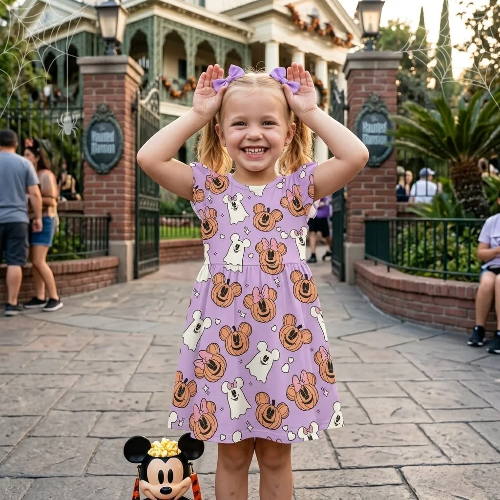 Halloween Mickey Twirl Dress, Disney Parks Outfit for Girls, Disney Halloween Dress
