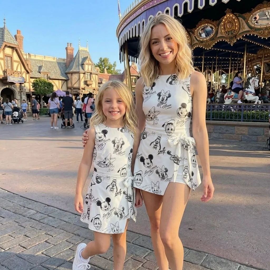 Mickey Minnie Donald Pluto Goofy Crew Balloon Pastel Tennis Dress Skirt, Disneyland Inspired Tennis Dress Skirt