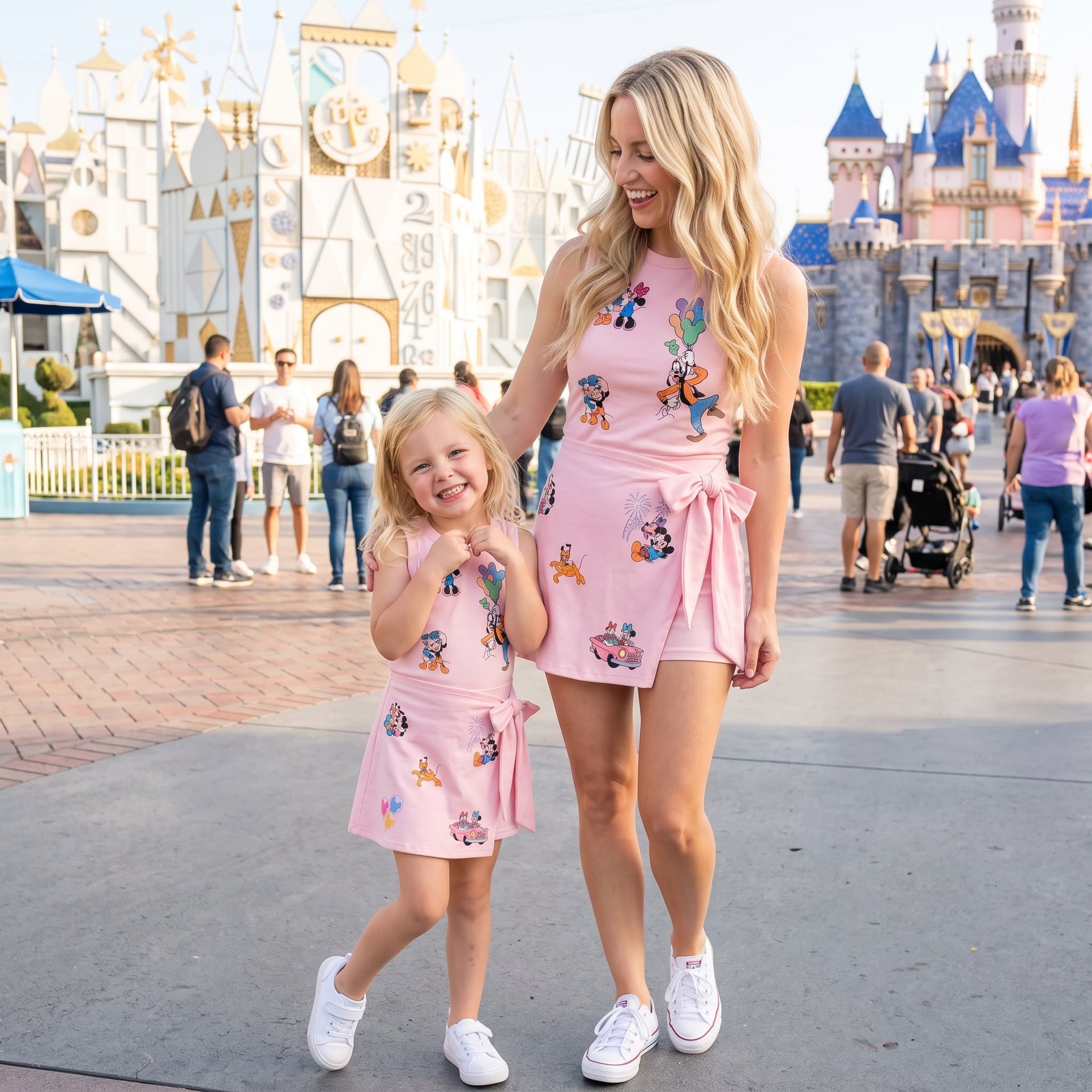 Mickey And Friends Tennis Dress Magical Mouse Disneyland Outfit, Retro Pleated Skirt Family Vacation Dress Set