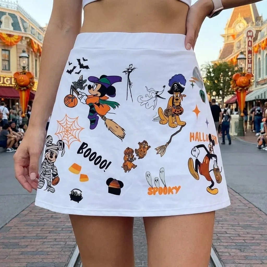Halloween Not So Scary Skater Skirt, Disney Marathon Weekend Running Outfit Women's Athletic Skirt - Image 2