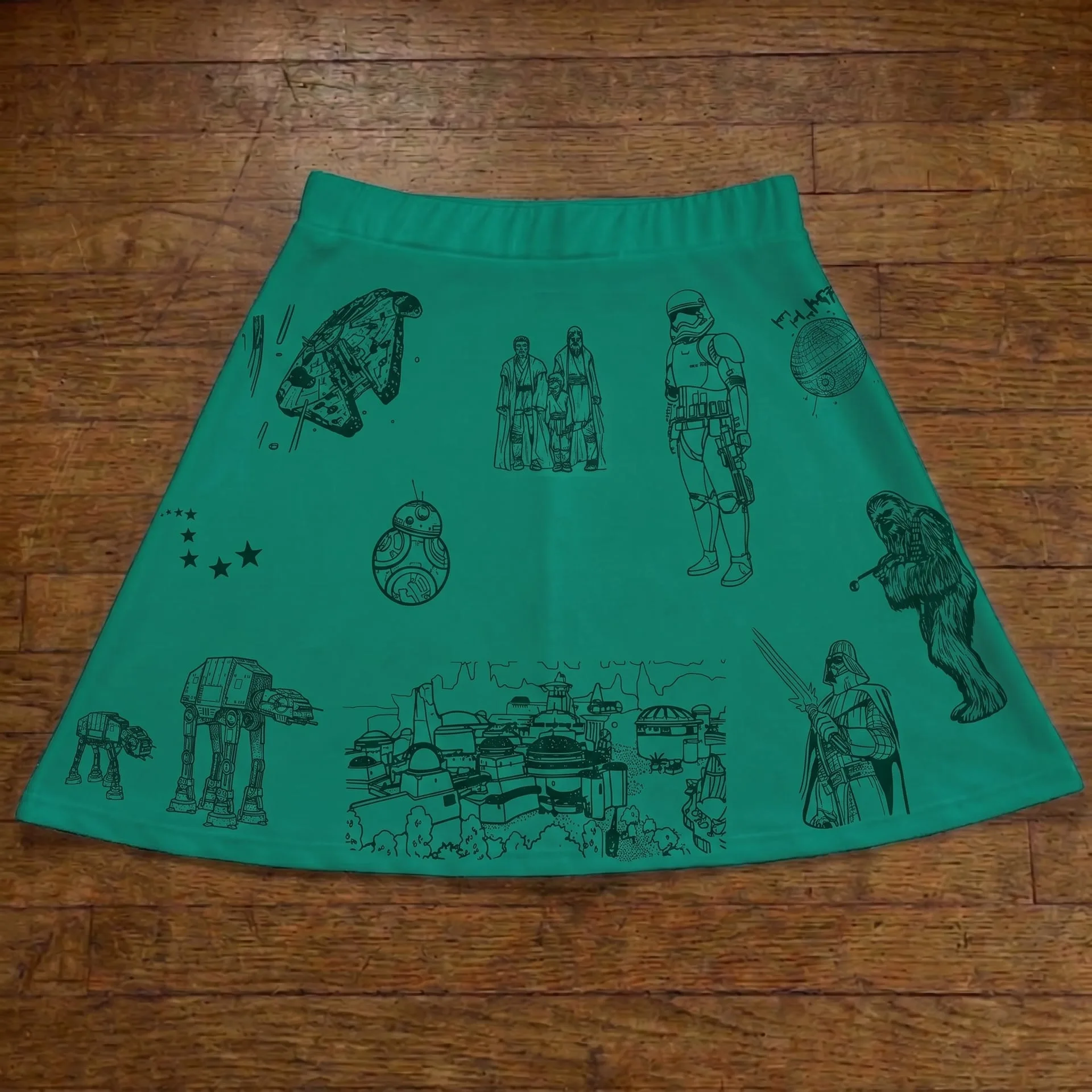 Star Wars Darth Vader Skater Skirt, Sci Fi Galaxy Outfit Star Wars Fan Gift Disney Skirt - Image 4