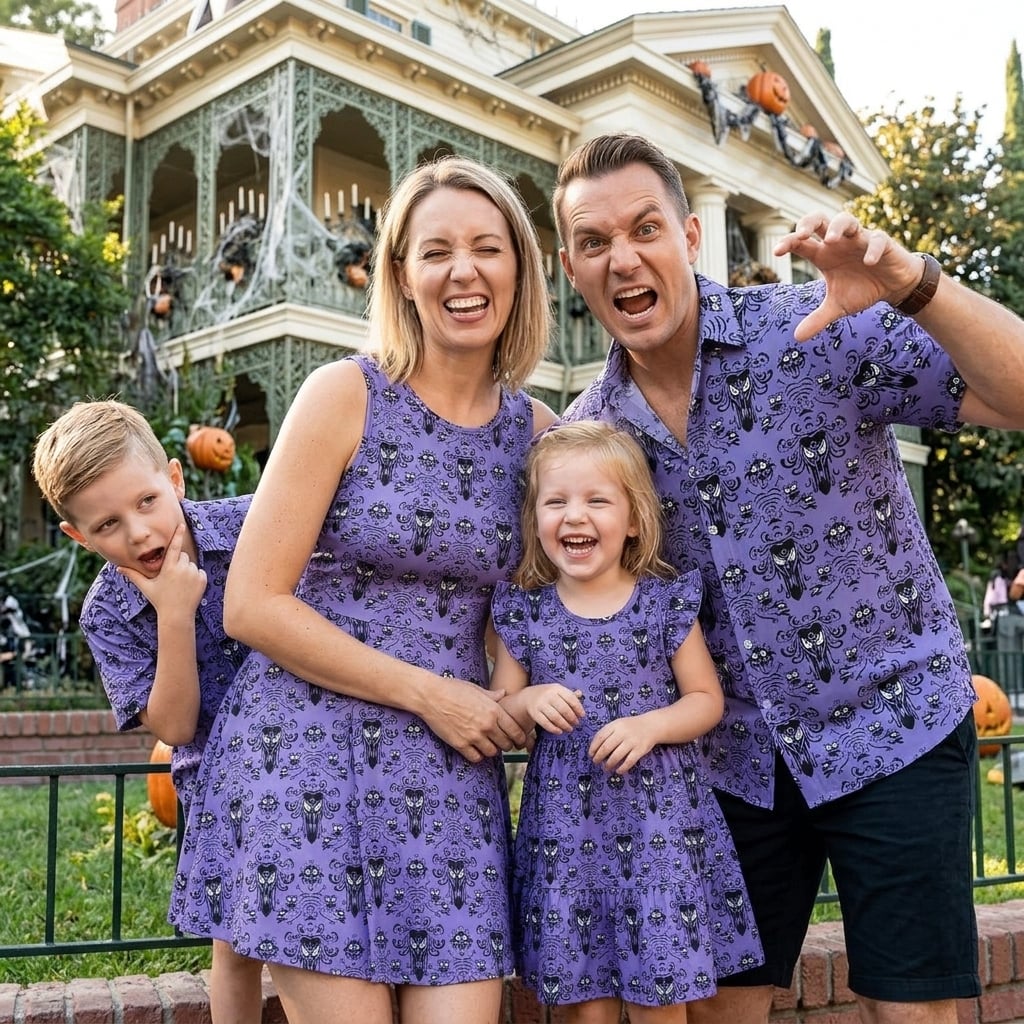 Disney Haunted Mansion Family Matching Shirt, Hitchhiking Ghosts Hawaiian Shirt, Foolish Mortals Vacation Outfit
