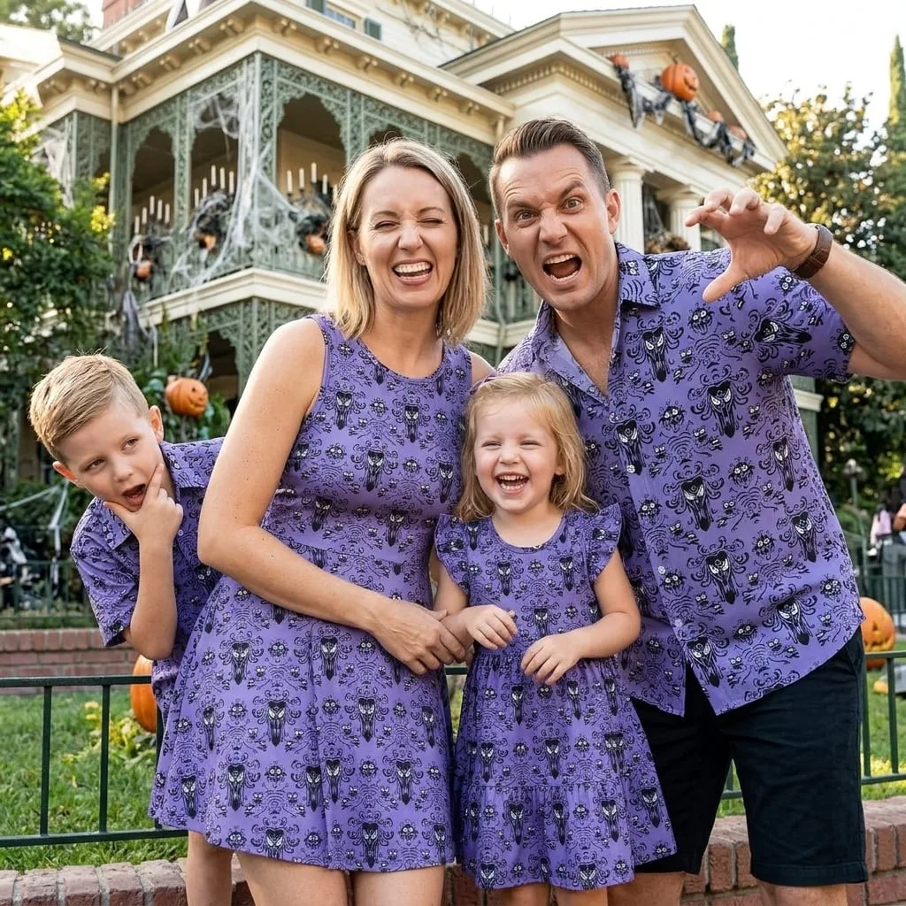 Disney Haunted Mansion Family Matching Shirt, Hitchhiking Ghosts Hawaiian Shirt, Foolish Mortals Vacation Outfit