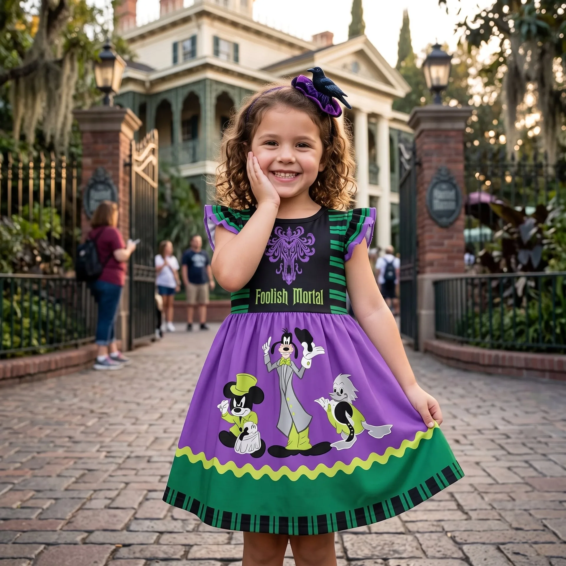 Mickey Friends Haunted Mansion Skater Dress, Disney Halloween Outfit