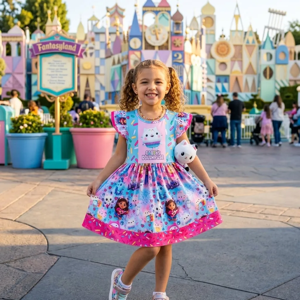 Gabby Dollhouse Princess Dress, Gabby Cat Cosplay Costume Kids Birthday Party Outfit