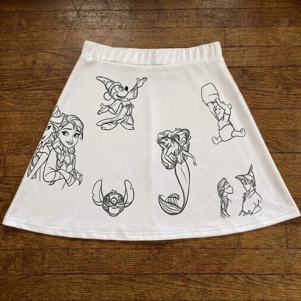 Retro Walt Disney World Skater Skirt, Vintage Disney Magic Kingdom Trip Skirt - Image 2