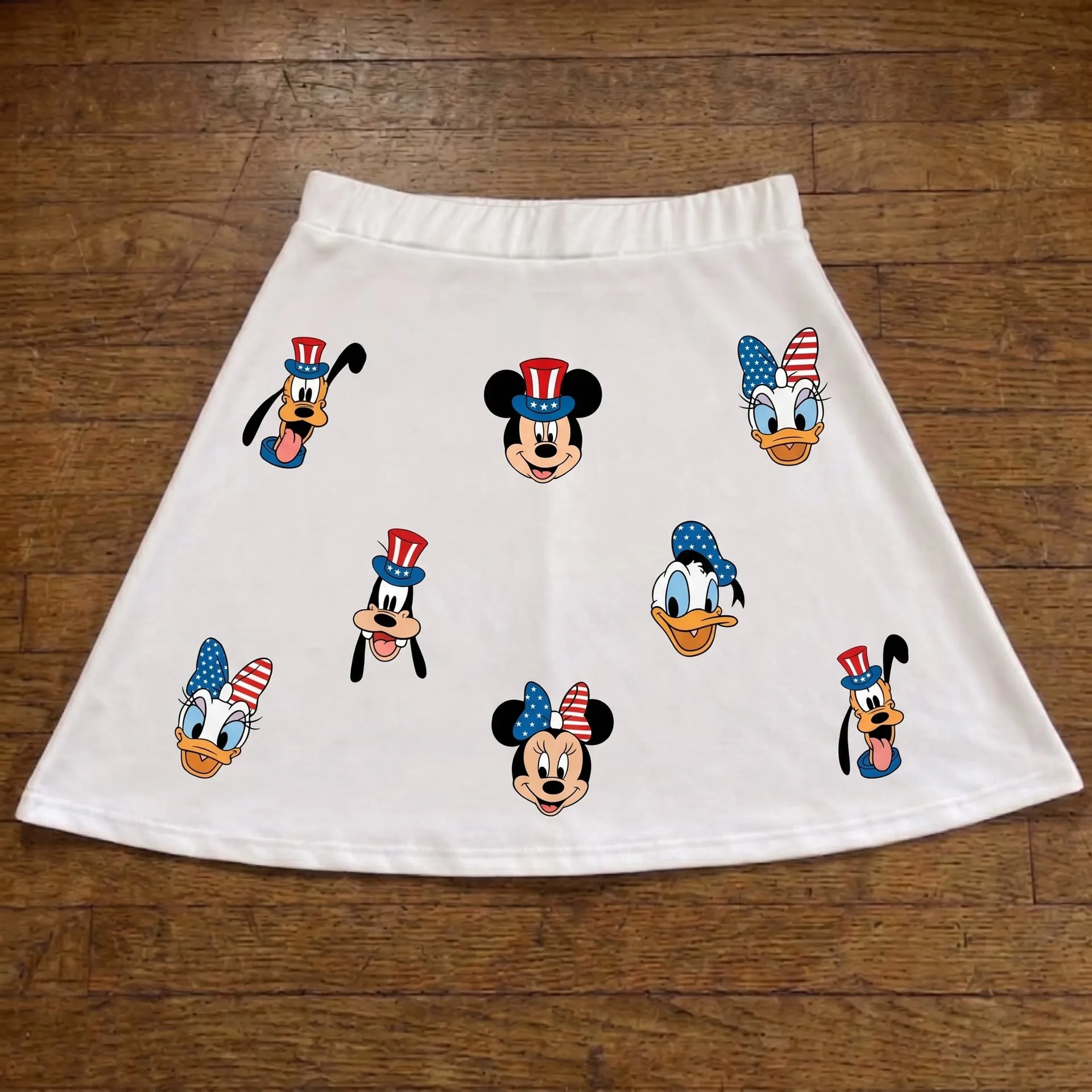 Mickey And Friends USA Flag Magic Skater Skirt, 4th Of July Disney Women Skater Skirt - Image 2