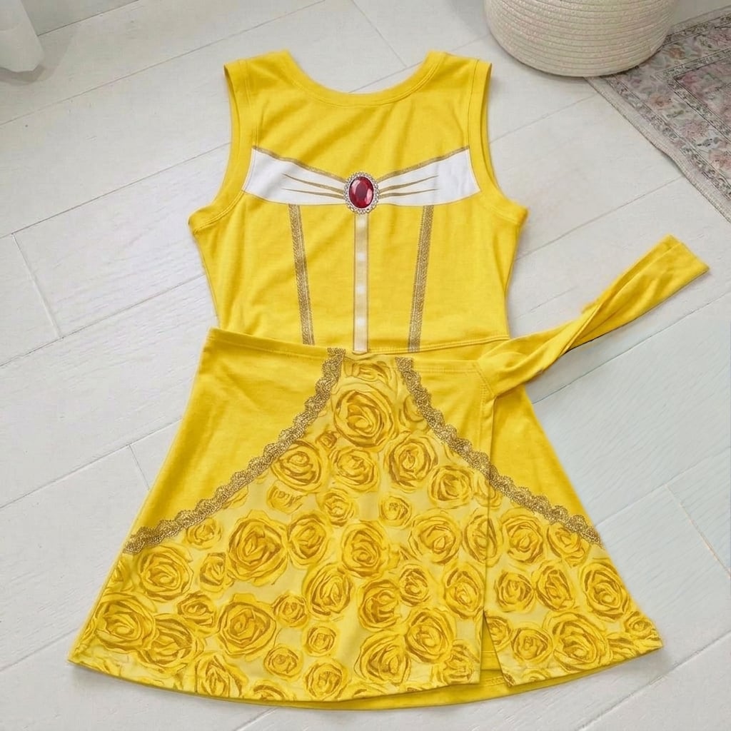 Belle Tennis Dress Skirt, Beauty And The Beast Park Vacation Outfit, Princess Belle Skort Dress
