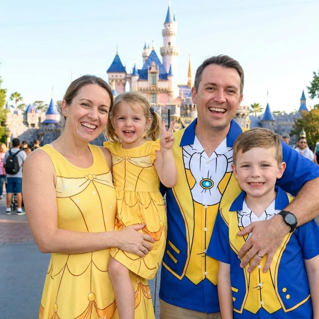 Beauty And The Beast Matching Family Set, Disney Family Vacation Outfit, Disneyland Trip Clothes